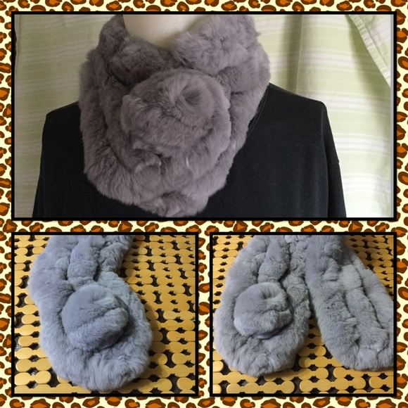 π Genuine rabbit fur scarf β¨last one leftβ¨ - Picture 2 of 4